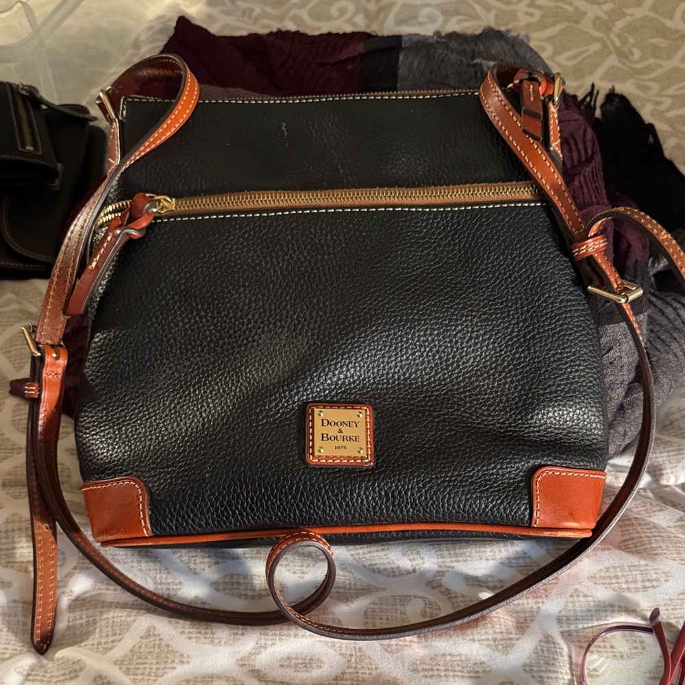 Dooney & Bourke Black and Brown Crossbody Bag